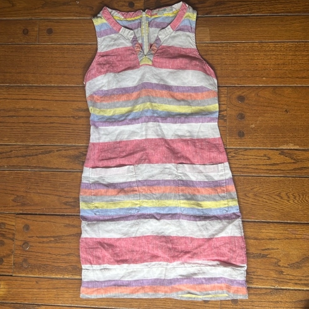 Boden Everyday linen striped tunic shift dress size 4